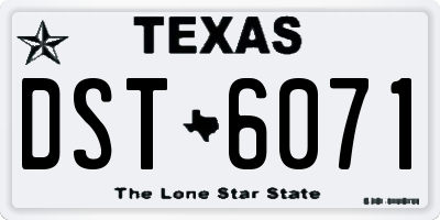 TX license plate DST6071