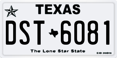 TX license plate DST6081