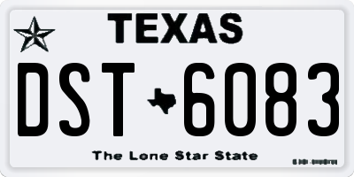 TX license plate DST6083