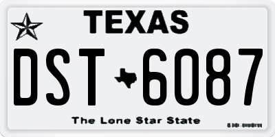 TX license plate DST6087