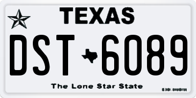 TX license plate DST6089