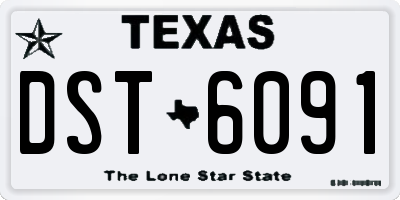 TX license plate DST6091
