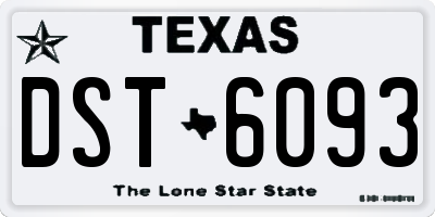 TX license plate DST6093