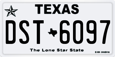 TX license plate DST6097