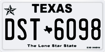 TX license plate DST6098