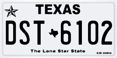 TX license plate DST6102