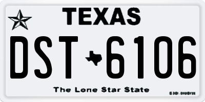 TX license plate DST6106