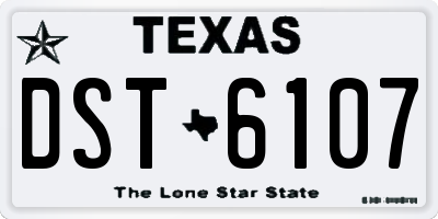 TX license plate DST6107