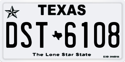 TX license plate DST6108