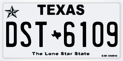 TX license plate DST6109