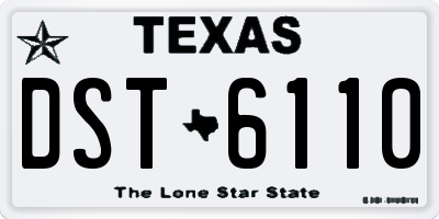TX license plate DST6110