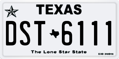 TX license plate DST6111