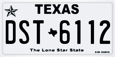 TX license plate DST6112