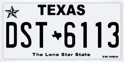 TX license plate DST6113
