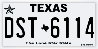 TX license plate DST6114