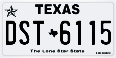 TX license plate DST6115