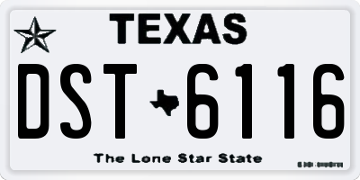 TX license plate DST6116