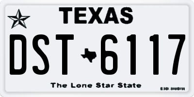 TX license plate DST6117