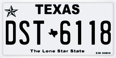 TX license plate DST6118