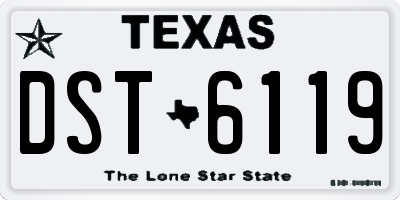 TX license plate DST6119