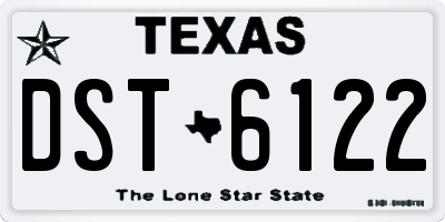 TX license plate DST6122