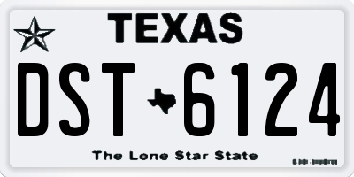 TX license plate DST6124