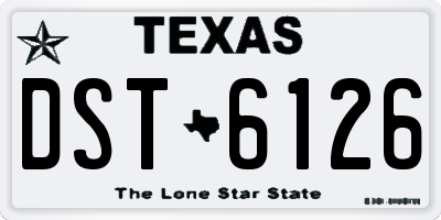 TX license plate DST6126