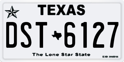 TX license plate DST6127