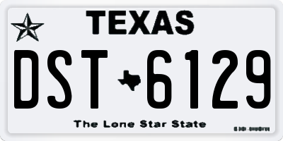 TX license plate DST6129