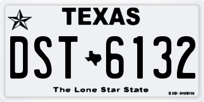 TX license plate DST6132