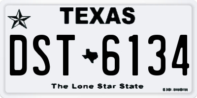TX license plate DST6134
