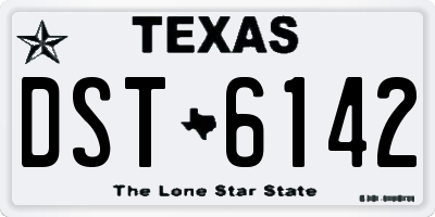 TX license plate DST6142