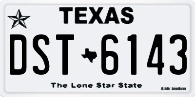 TX license plate DST6143