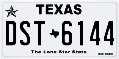 TX license plate DST6144