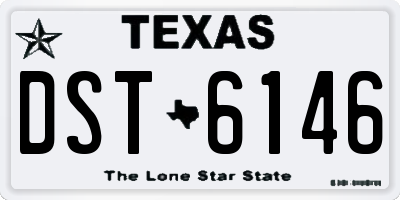 TX license plate DST6146