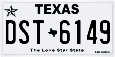TX license plate DST6149