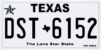 TX license plate DST6152