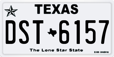 TX license plate DST6157
