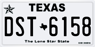 TX license plate DST6158