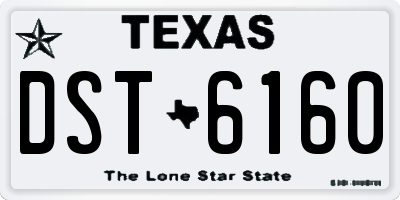 TX license plate DST6160