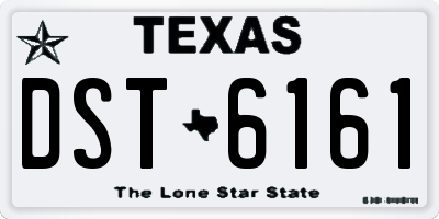 TX license plate DST6161