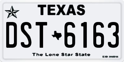 TX license plate DST6163