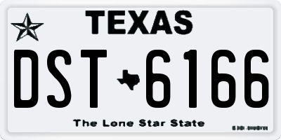 TX license plate DST6166