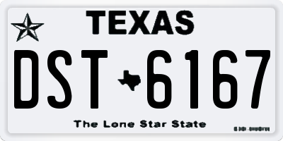 TX license plate DST6167