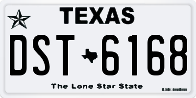 TX license plate DST6168