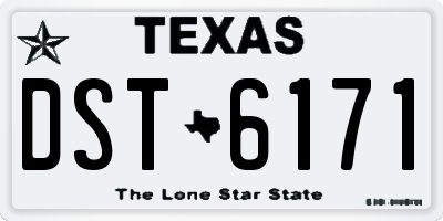 TX license plate DST6171