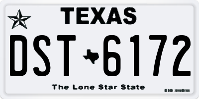 TX license plate DST6172