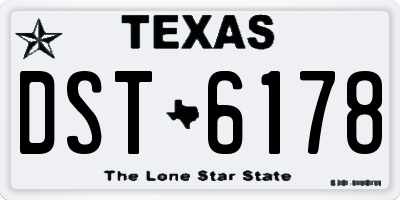 TX license plate DST6178