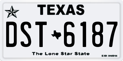TX license plate DST6187