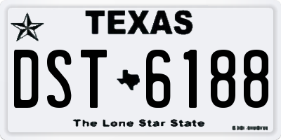 TX license plate DST6188